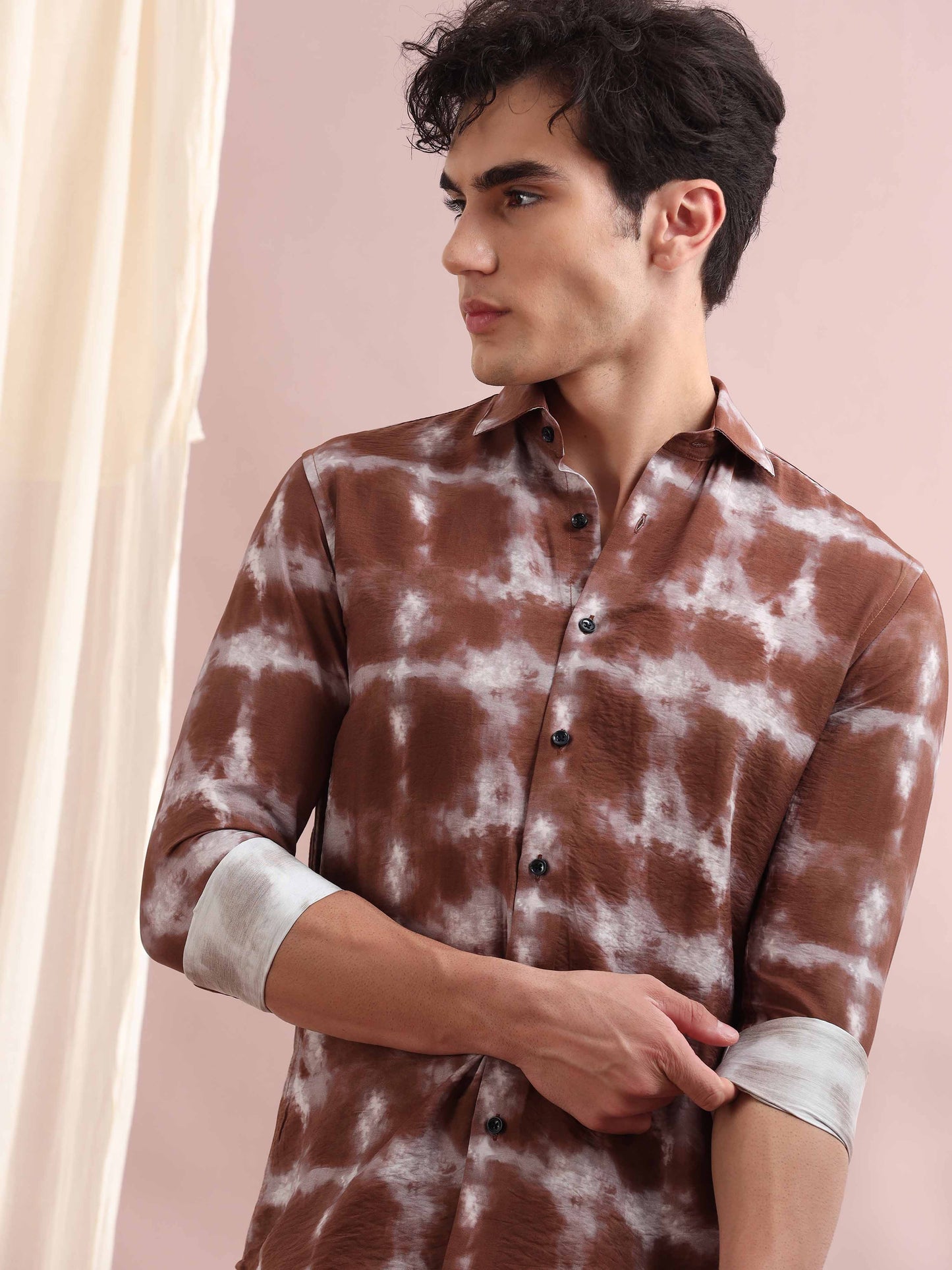 Santiago Choco Tie Dye Printed Shirt