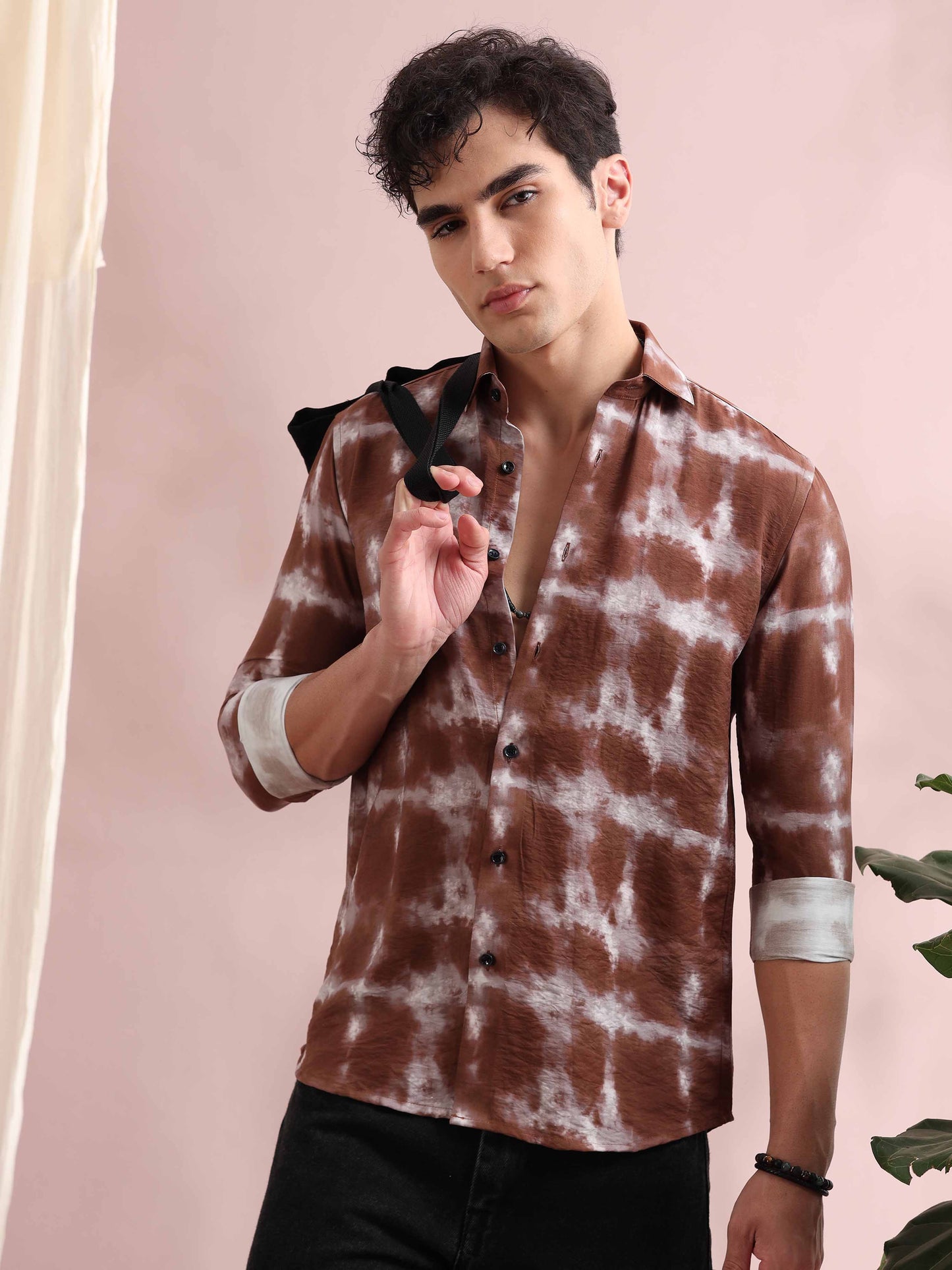 Santiago Choco Tie Dye Printed Shirt