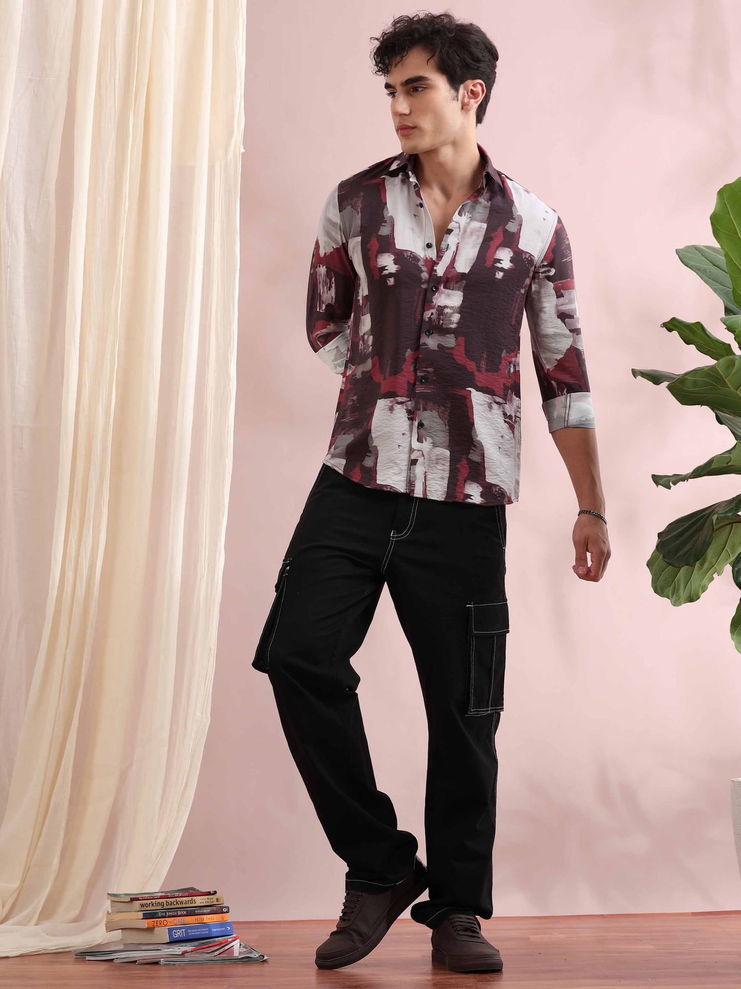 Santiago Wine Printed Shirt