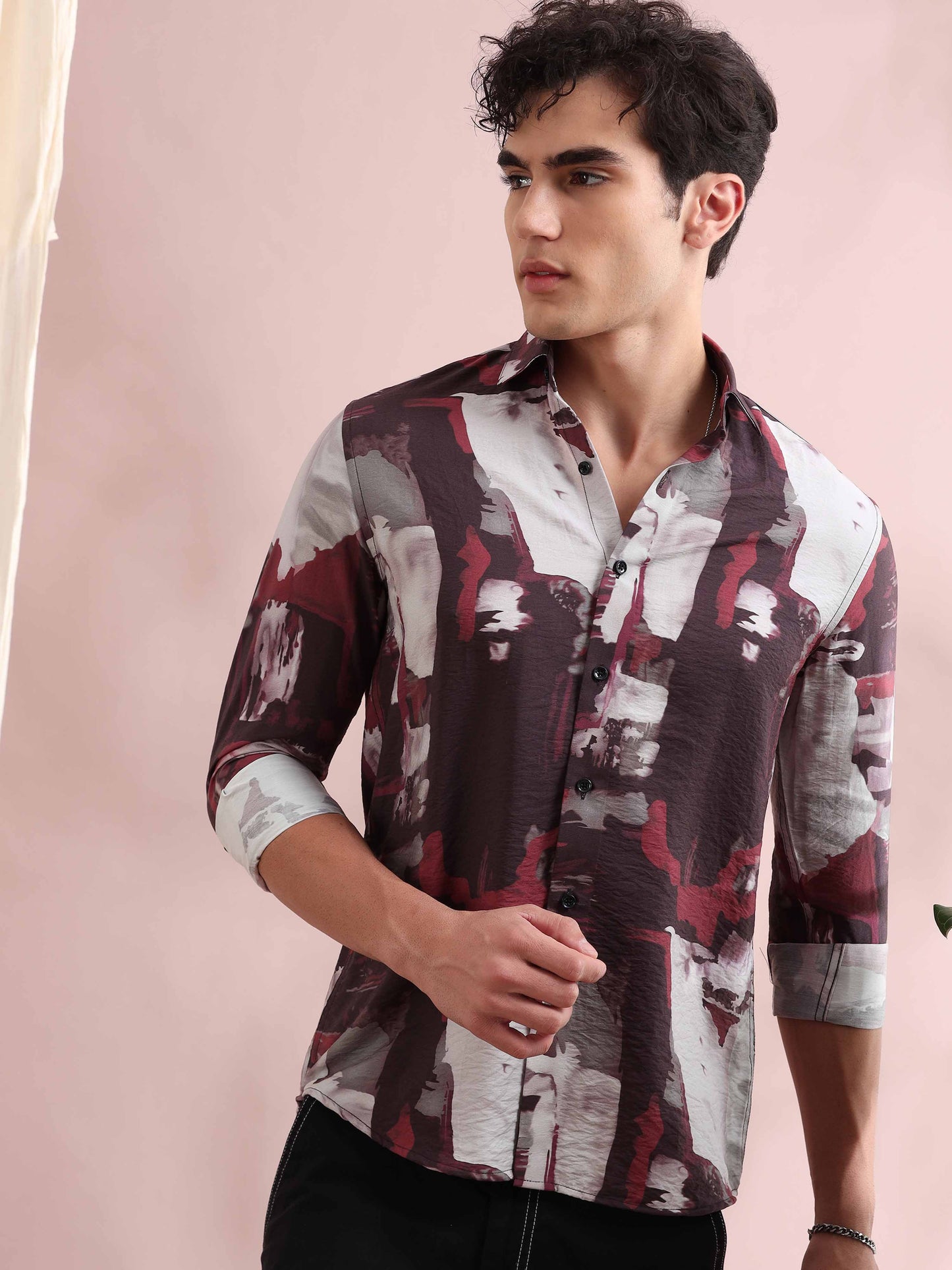 Santiago Wine Printed Shirt