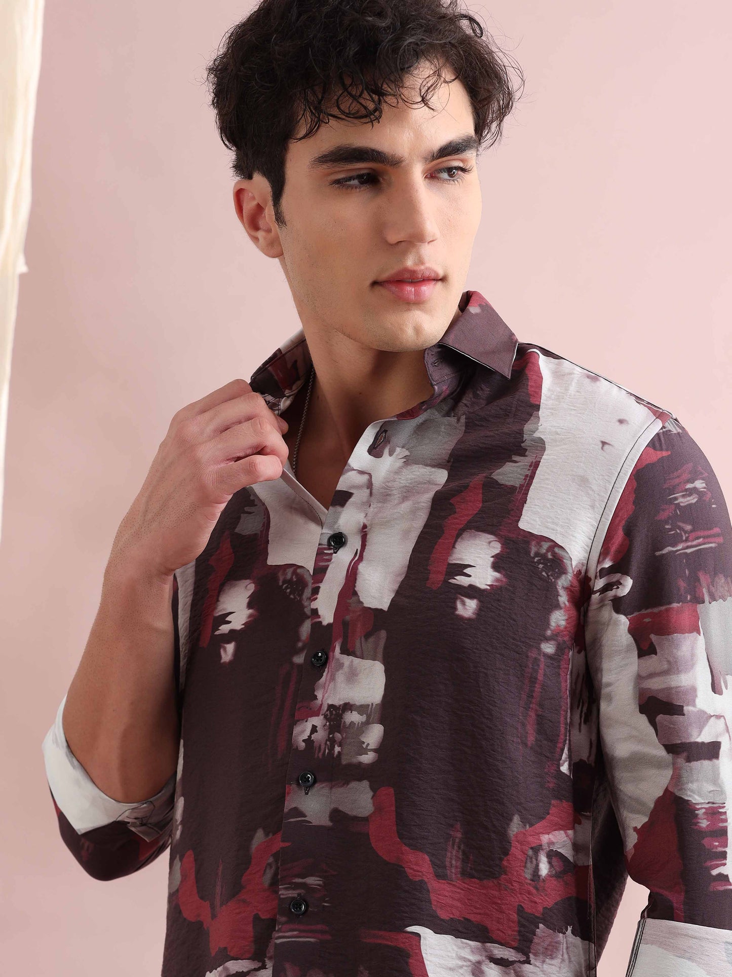 Santiago Wine Printed Shirt