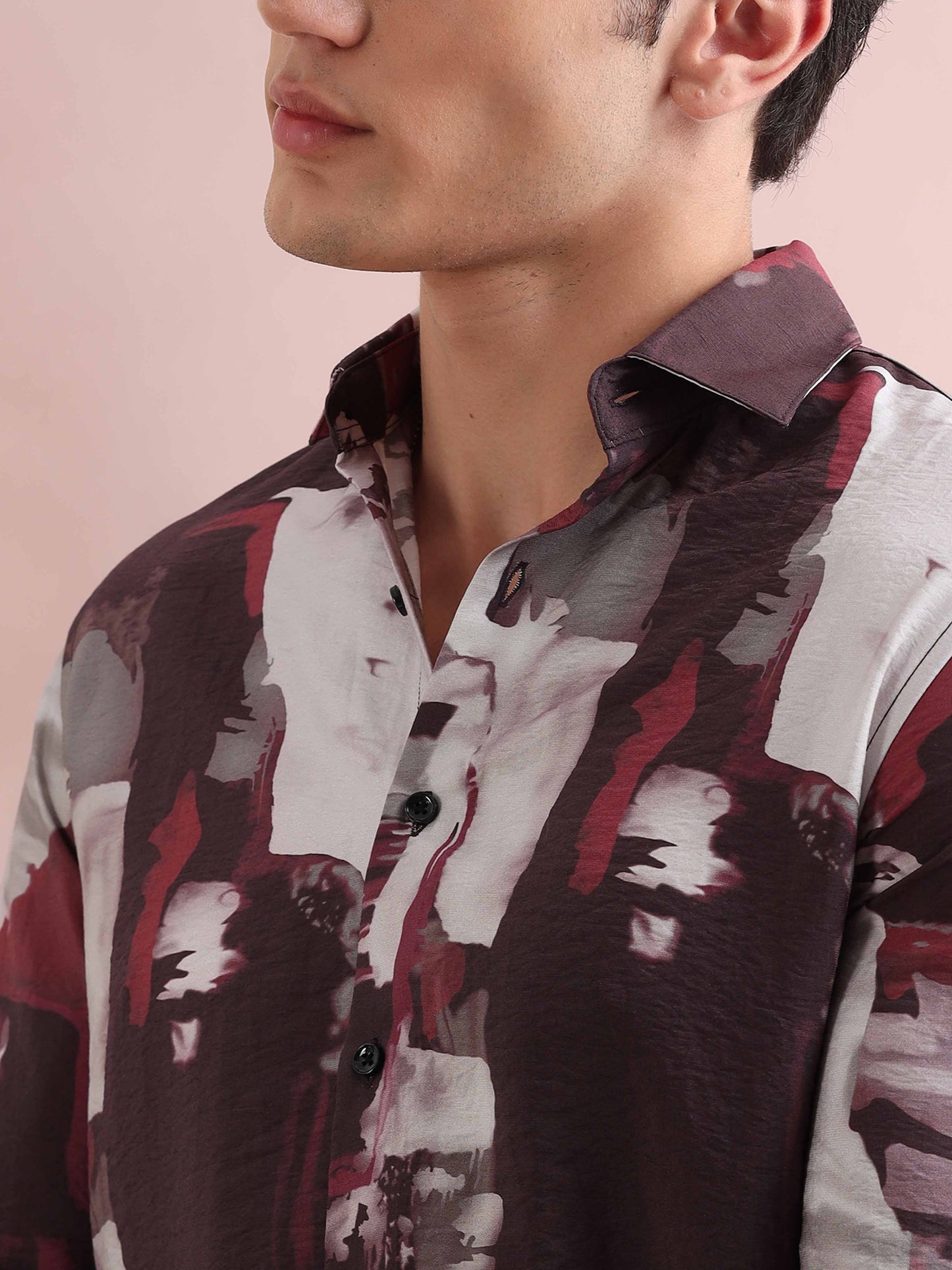 Santiago Wine Printed Shirt