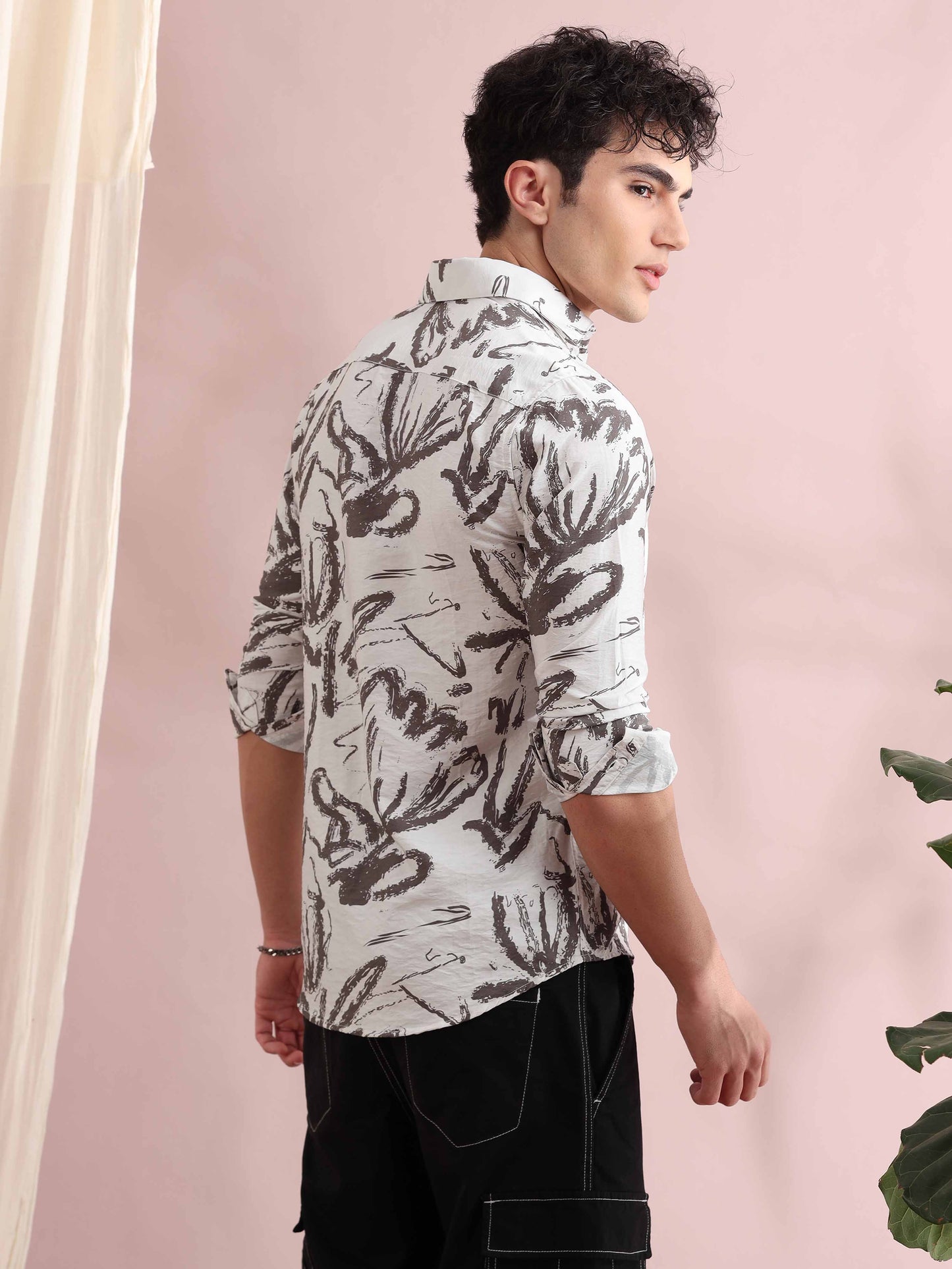 Santiago Grey Floral Printed Shirt