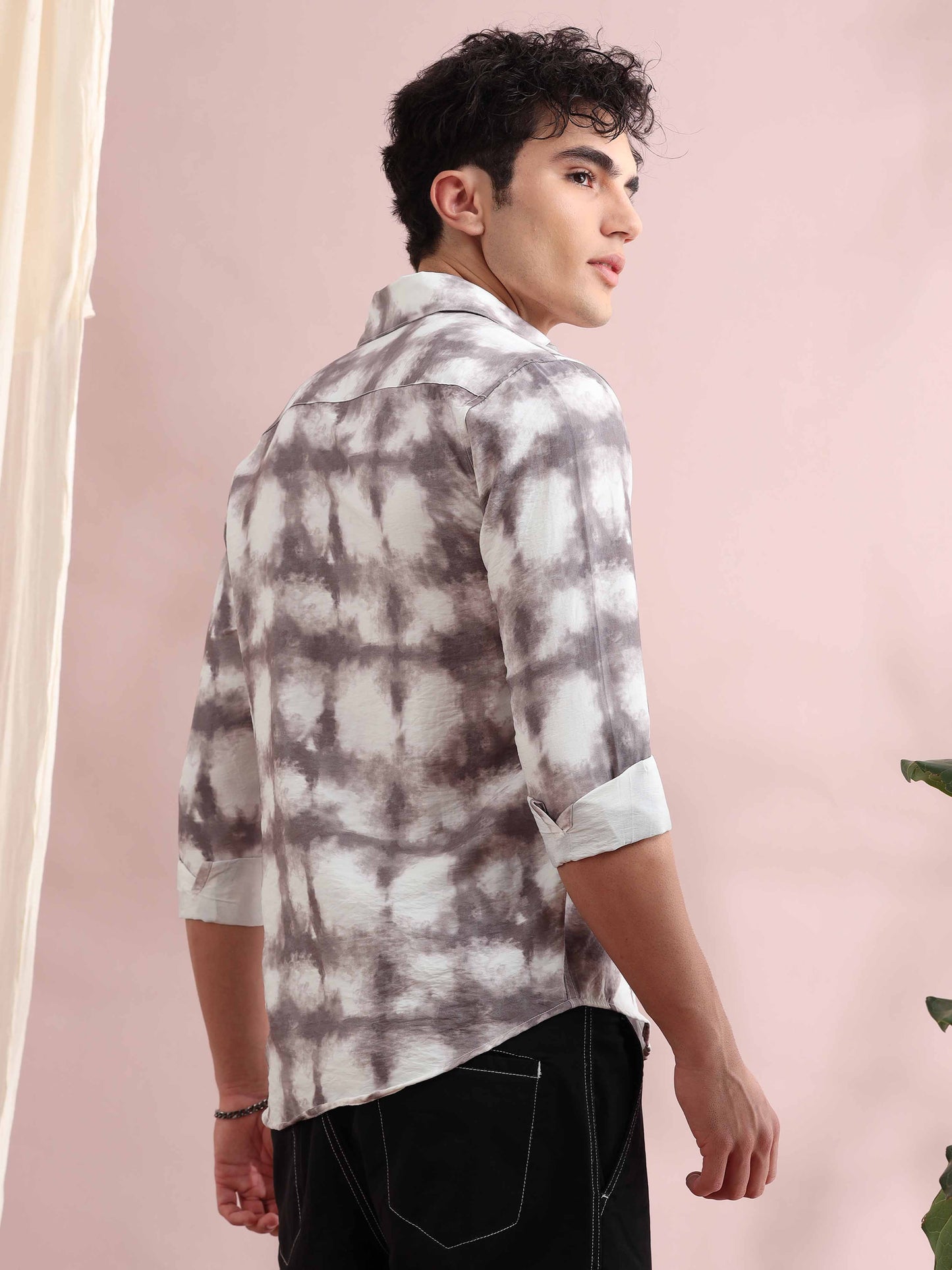 Santiago Grey Tie Dye Printed Shirt