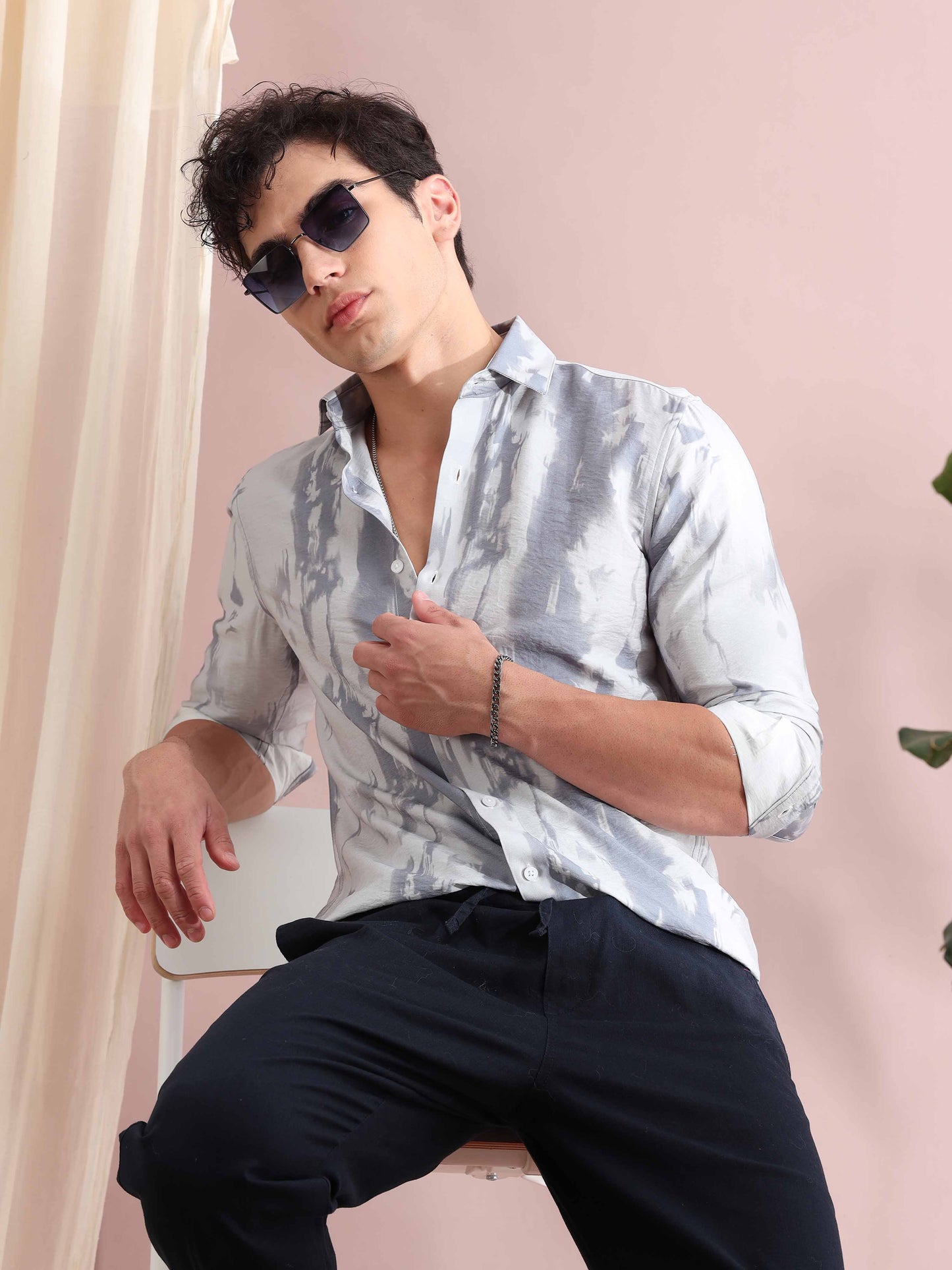 Santiago Grey Printed Shirt