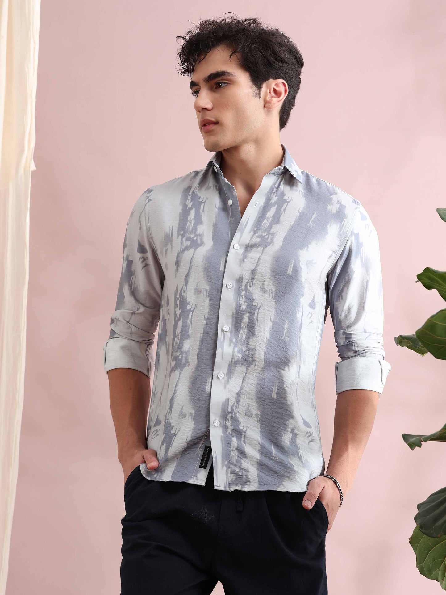 Santiago Grey Printed Shirt