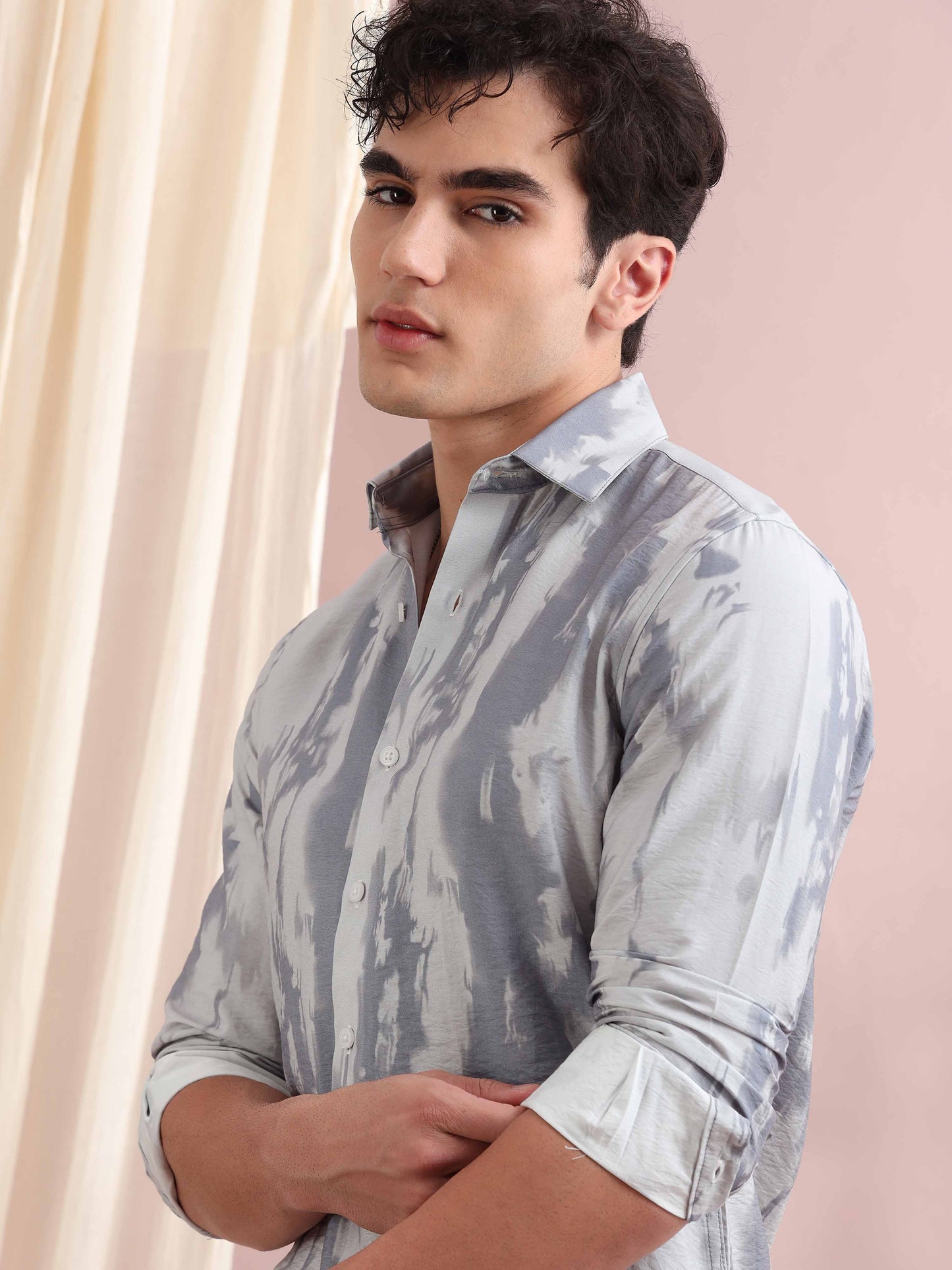 Santiago Grey Printed Shirt