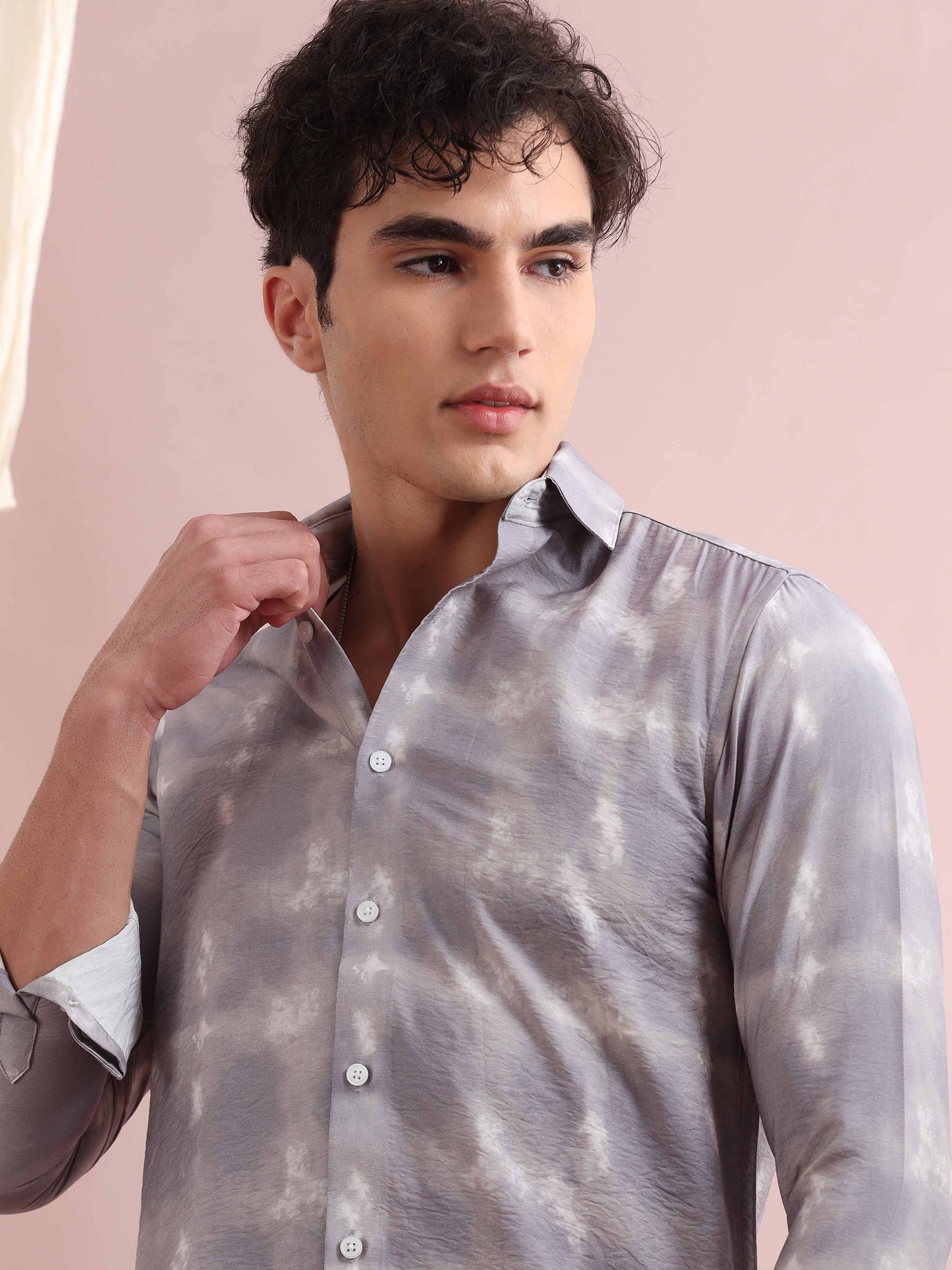 Santiago Grey Tie Dye Printed Shirt